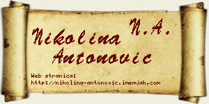 Nikolina Antonović vizit kartica